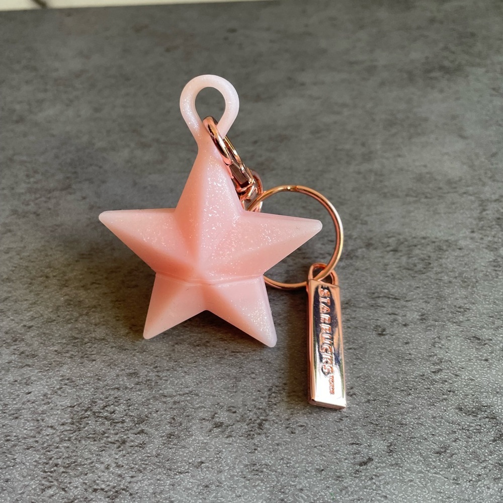 Starbucks Holiday 2023 Pink Reusable Star Keychain/Silicone Hot Cup Lid Stopper - Picture 4 of 9